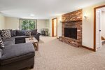 A sliding door takes you into the back yard